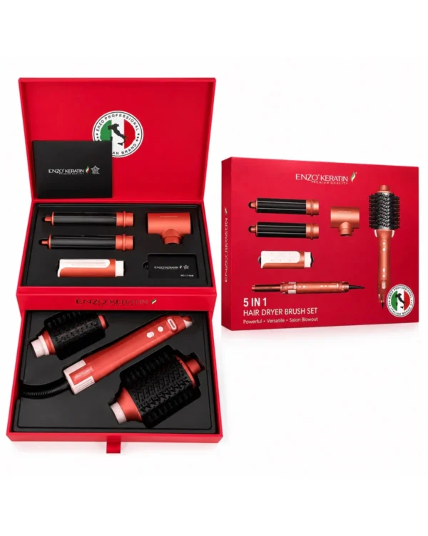 ENZO KERATIN 5 IN 1 HAIR DRYER BRUSH SET